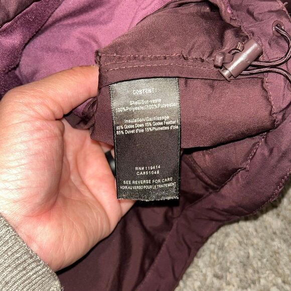 Merrell Women’s Down Puffer Jacket S Burgundy Goose Down Insulated - Picture 4 of 6